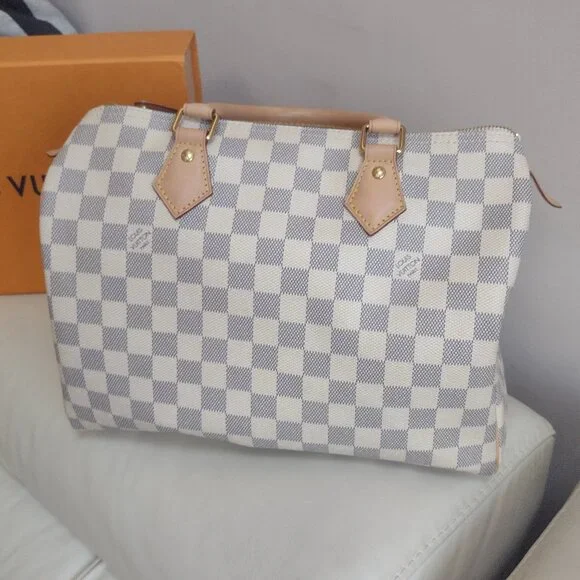 DISCONTINUED Like-NEW  Louis Vuitton DA Speedy 30💙🤍 - Picture 10 of 16